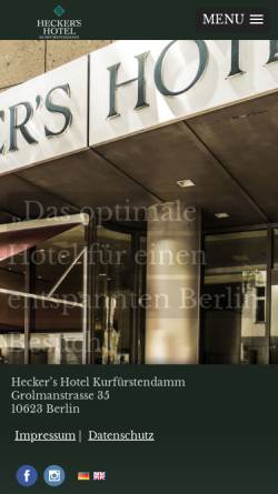 Vorschau der mobilen Webseite www.heckers-hotel.de, Heckers Hotel