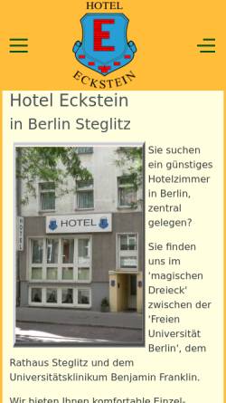 Vorschau der mobilen Webseite www.hoteleckstein.de, Hotel Eckstein