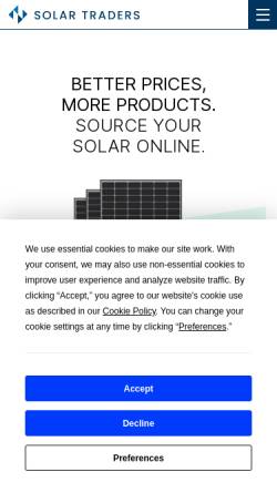 Vorschau der mobilen Webseite www.solartraders.com, Solartraders.com