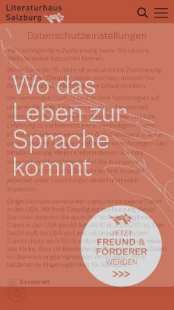 Vorschau der mobilen Webseite www.literaturhaus-salzburg.at, Literaturhaus Programm: März 00