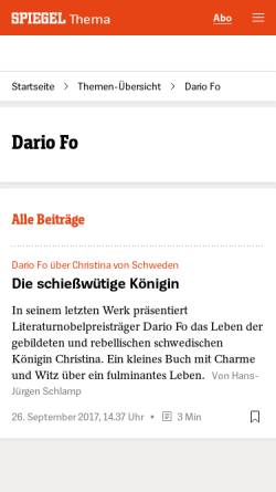 Vorschau der mobilen Webseite www.spiegel.de, Dario Fo
