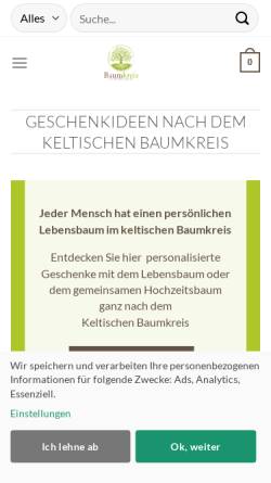 Vorschau der mobilen Webseite www.baumkreis.de, Baumkreis.de Dietmar Findling