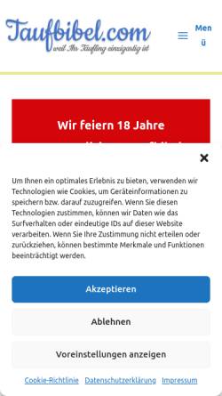 Vorschau der mobilen Webseite taufbibel.com, Microweb Internetdienste Günter Fellner