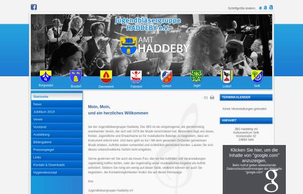 Vorschau von www.jbg-haddeby.de, Jugendbläsergruppe Haddeby
