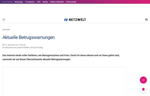 Vorschau von www.netzwelt.de, Abofallen-FAQ: Der Rechtsexperte klärt auf