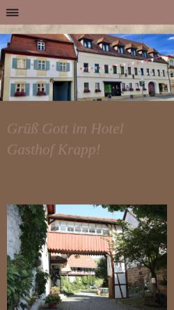 Vorschau der mobilen Webseite www.hotelkrapp.de, Hotel-Gasthof Krapp