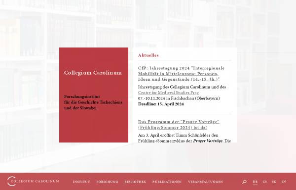 Vorschau von www.collegium-carolinum.de, Collegium Carolinum München