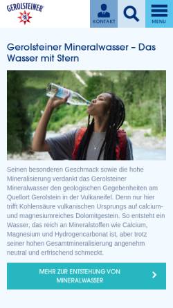 Vorschau der mobilen Webseite www.gerolsteiner.de, Gerolsteiner Brunnen GmbH & Co. KG