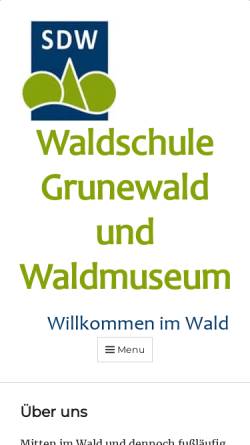 Vorschau der mobilen Webseite www.waldmuseum-waldschule.de, Waldmuseum