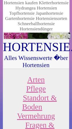 Vorschau der mobilen Webseite www.hortensie.net, Hortensie.net