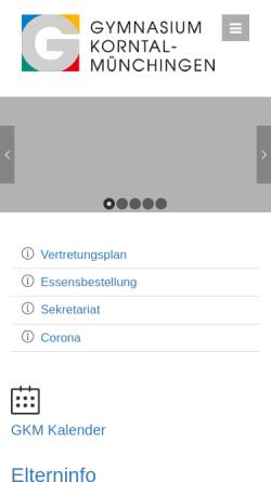 Vorschau der mobilen Webseite www.gymnasium-korntal.de, Gymnasium Korntal-Münchingen