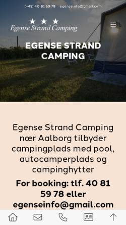 Vorschau der mobilen Webseite www.egensestrandcamping.dk, Egense Strand Camping - Storvorde