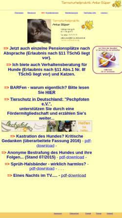 Vorschau der mobilen Webseite www.tiernaturheilpraktik.de, Anke Süper - Tiernaturheilpraktik und Klassische Homöopathie