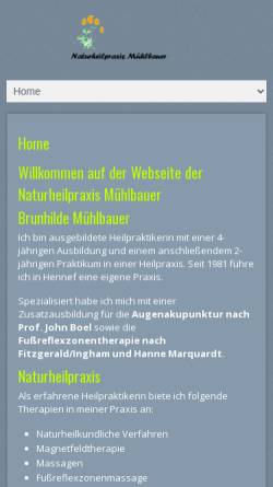 Vorschau der mobilen Webseite www.naturheilkunde-muehlbauer.de, Brunhilde Mühlbauer