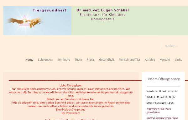 Vorschau von www.dr-schabel-tiergesundheit.de, Dr. Eugen Schabel