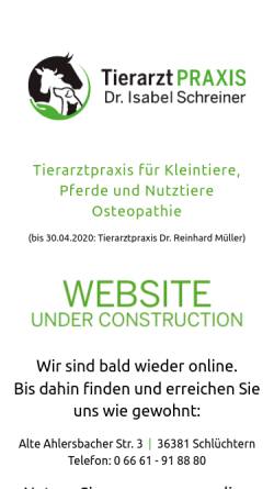 Vorschau der mobilen Webseite www.tierarzt-schluechtern.de, Dr. Reinhard Müller
