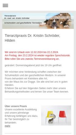 Vorschau der mobilen Webseite www.tierarzt-akupunktur.de, Dr. med. vet. Kristin Schröder