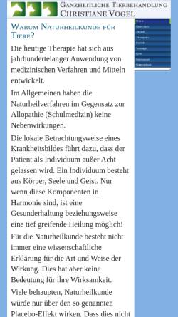 Vorschau der mobilen Webseite www.ganzheitliche-tierbehandlung.de, Ganzheitliche Tierbehandlung Christiane Bös