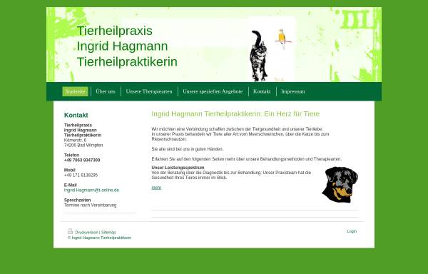 Vorschau von www.tierheilpraxis-thp.de, Ingrid Hagmann