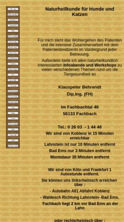 Vorschau der mobilen Webseite www.tierheilpraktiker-fuer-hunde.de, Klauspeter Behrendt