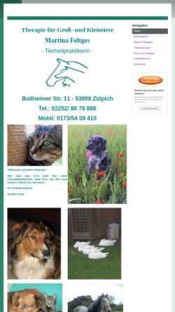Vorschau der mobilen Webseite www.thp-feltges.de, Martina Feltges - Therapie für Groß- und Kleintiere