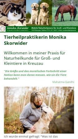 Vorschau der mobilen Webseite www.tierheilpraktikerin-skorwider.de, Monika Skorwider