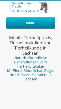 Vorschau der mobilen Webseite www.tierheilkunde-dresden.de, Praxis für Tierheilkunde