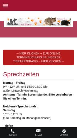 Vorschau der mobilen Webseite www.vets4u.de, Tierarztpraxis Kai Winter