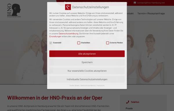 Vorschau von www.hno-hamburg.net, HNO-Praxis an der Oper