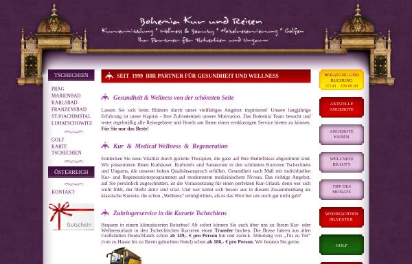 Vorschau von www.wellness-kuren-online.de, Bohemia Kur und Reisen