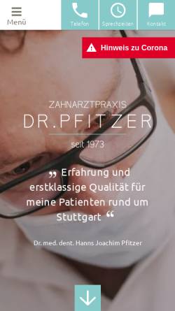 Vorschau der mobilen Webseite www.dr-pfitzer.de, Gemeinschaftspraxis Dr. Pfitzer und Dr. Pfitzer