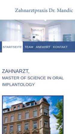 Vorschau der mobilen Webseite www.dr-mandic.de, Zahnarztpraxis Dr. Boris Mandic