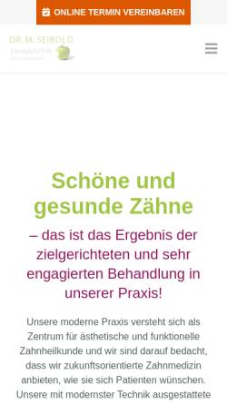 Vorschau der mobilen Webseite www.zahnarztpraxis-seibold.de, Zahnarztpraxis Dr. Margit Seibold