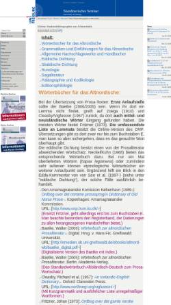 Vorschau der mobilen Webseite www.skandinavistik.uni-freiburg.de, Kleine Studienbibliographie zur Altnordistik