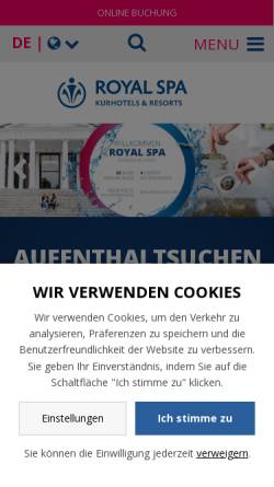 Vorschau der mobilen Webseite www.royalspa.cz, Royal Spas of Europe