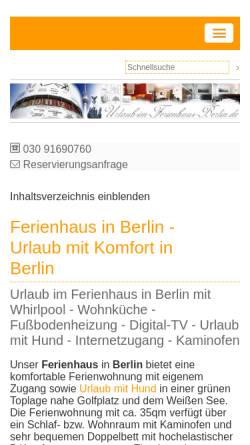 Vorschau der mobilen Webseite www.urlaub-im-ferienhaus-berlin.de, Ferienhaus Berlin