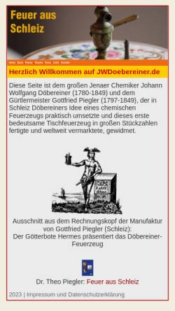 Vorschau der mobilen Webseite www.jwdoebereiner.de, Döbereiner, Johann Wolfgang (1780-1849)