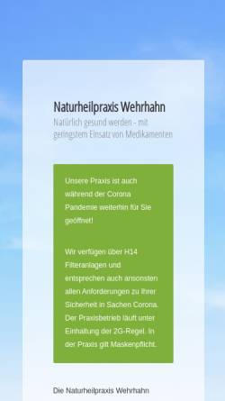 Vorschau der mobilen Webseite www.heilpraktiker-wehrhahn-fritzlar.de, Naturheilpraxis Wehrhahn