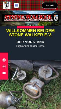 Vorschau der mobilen Webseite www.stone-walker.de, 1. Brandenburgischer Scottish Highlandsport „Stone Walker“ Fürstenwalde e.V.