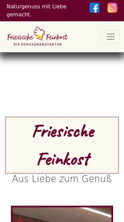 Vorschau der mobilen Webseite friesische-feinkost.de, Friesische Feinkost