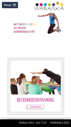 Vorschau der mobilen Webseite www.beckenbodenkurs.de, Ratgeber für das Beckenbodentraining