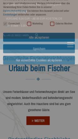 Vorschau der mobilen Webseite www.fischerei-alt-schwerin.de, Fischerei & Räucherei Alt Schwerin