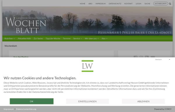 Vorschau von www.lw-heute.de, Landwirtschaftliche Wochenblatt Hessen - Rheinland-Pfalz