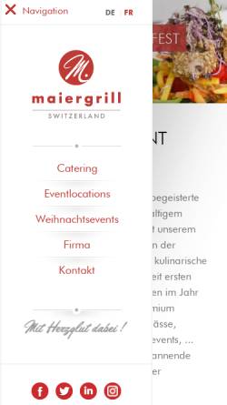 Vorschau der mobilen Webseite www.maiergrill.com, Maier Grill Partyservice