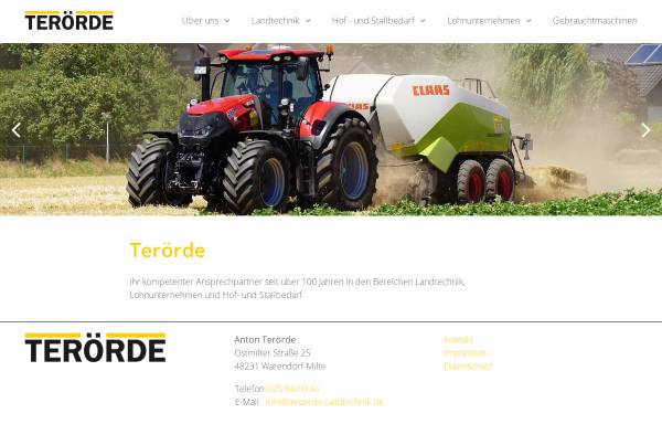 Vorschau von www.teroerde-landtechnik.de, Anton Terörde, Inhhaber: Dieter Terörde