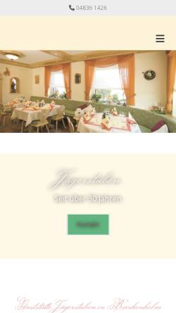 Vorschau der mobilen Webseite www.jaegerstuben-barkenholm.de, Gaststätte Jägerstuben