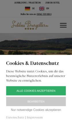 Vorschau der mobilen Webseite www.burgellern.de, Hotel Restaurant Schloss Burgellern