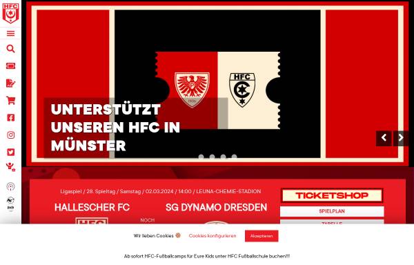 Vorschau von www.hallescherfc.de, Hallescher Fußballclub e.V.