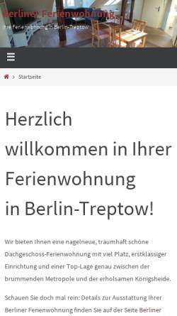 Vorschau der mobilen Webseite www.berliner-ferienwohnung.info, Ferienwohnung in Treptow