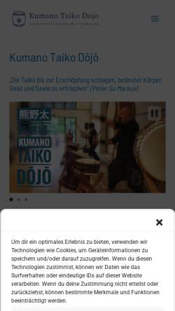 Vorschau der mobilen Webseite taiko.prescher.net, Prescher, Andreas - Kumano Taiko Dojo